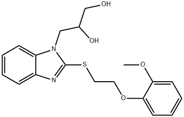 3-(2-{[2-(2-methoxyphenoxy)ethyl]sulfanyl}-1H-benzimidazol-1-yl)-1,2-propanediol Struktur