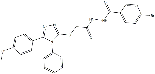 N'-(4-bromobenzoyl)-2-{[5-(4-methoxyphenyl)-4-phenyl-4H-1,2,4-triazol-3-yl]sulfanyl}acetohydrazide Struktur