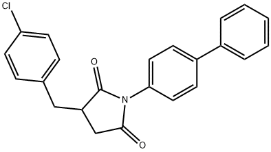 1-[1,1'-biphenyl]-4-yl-3-(4-chlorobenzyl)pyrrolidine-2,5-dione Struktur