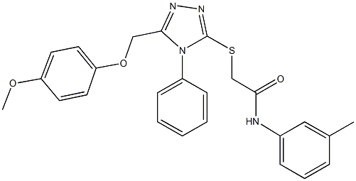 2-({5-[(4-methoxyphenoxy)methyl]-4-phenyl-4H-1,2,4-triazol-3-yl}sulfanyl)-N-(3-methylphenyl)acetamide Struktur