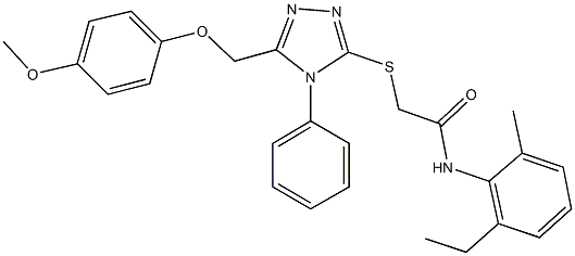 N-(2-ethyl-6-methylphenyl)-2-({5-[(4-methoxyphenoxy)methyl]-4-phenyl-4H-1,2,4-triazol-3-yl}sulfanyl)acetamide Struktur