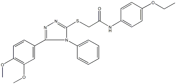 2-{[5-(3,4-dimethoxyphenyl)-4-phenyl-4H-1,2,4-triazol-3-yl]sulfanyl}-N-(4-ethoxyphenyl)acetamide Struktur