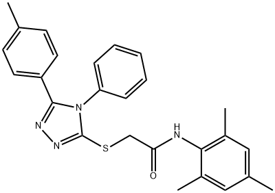 N-mesityl-2-{[5-(4-methylphenyl)-4-phenyl-4H-1,2,4-triazol-3-yl]sulfanyl}acetamide Struktur