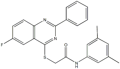 N-(3,5-dimethylphenyl)-2-[(6-fluoro-2-phenyl-4-quinazolinyl)sulfanyl]acetamide Struktur