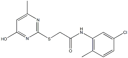 N-(5-chloro-2-methylphenyl)-2-[(4-hydroxy-6-methylpyrimidin-2-yl)sulfanyl]acetamide Struktur