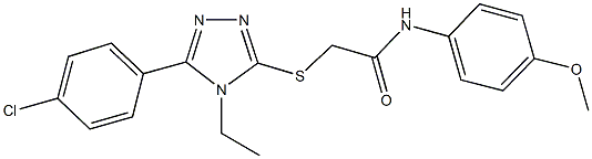 2-{[5-(4-chlorophenyl)-4-ethyl-4H-1,2,4-triazol-3-yl]sulfanyl}-N-(4-methoxyphenyl)acetamide Struktur