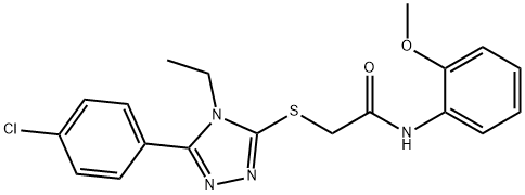 2-{[5-(4-chlorophenyl)-4-ethyl-4H-1,2,4-triazol-3-yl]sulfanyl}-N-(2-methoxyphenyl)acetamide Struktur