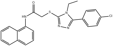 2-{[5-(4-chlorophenyl)-4-ethyl-4H-1,2,4-triazol-3-yl]sulfanyl}-N-(1-naphthyl)acetamide Struktur