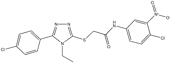 N-{4-chloro-3-nitrophenyl}-2-{[5-(4-chlorophenyl)-4-ethyl-4H-1,2,4-triazol-3-yl]sulfanyl}acetamide Struktur