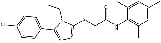 2-{[5-(4-chlorophenyl)-4-ethyl-4H-1,2,4-triazol-3-yl]sulfanyl}-N-mesitylacetamide Struktur