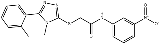 N-{3-nitrophenyl}-2-{[4-methyl-5-(2-methylphenyl)-4H-1,2,4-triazol-3-yl]sulfanyl}acetamide Struktur