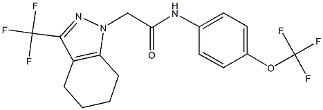 N-[4-(trifluoromethoxy)phenyl]-2-[3-(trifluoromethyl)-4,5,6,7-tetrahydro-1H-indazol-1-yl]acetamide Struktur