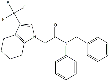 N-benzyl-N-phenyl-2-[3-(trifluoromethyl)-4,5,6,7-tetrahydro-1H-indazol-1-yl]acetamide Struktur