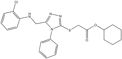 cyclohexyl ({5-[(2-chloroanilino)methyl]-4-phenyl-4H-1,2,4-triazol-3-yl}sulfanyl)acetate Struktur