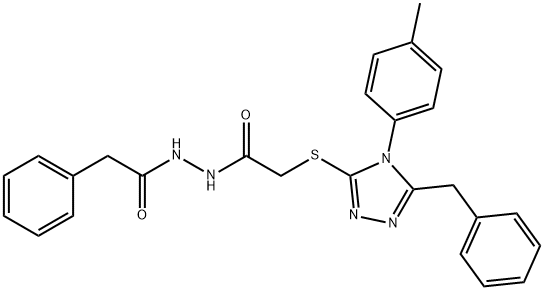 2-{[5-benzyl-4-(4-methylphenyl)-4H-1,2,4-triazol-3-yl]sulfanyl}-N'-(phenylacetyl)acetohydrazide Struktur