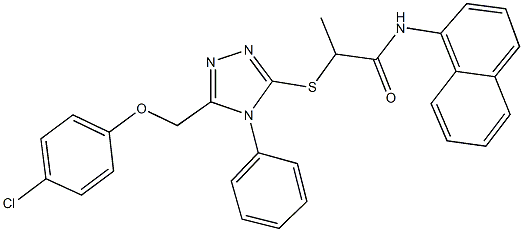 2-({5-[(4-chlorophenoxy)methyl]-4-phenyl-4H-1,2,4-triazol-3-yl}sulfanyl)-N-(1-naphthyl)propanamide Struktur