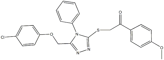 2-({5-[(4-chlorophenoxy)methyl]-4-phenyl-4H-1,2,4-triazol-3-yl}sulfanyl)-1-(4-methoxyphenyl)ethanone Struktur