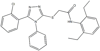 2-{[5-(2-chlorophenyl)-4-phenyl-4H-1,2,4-triazol-3-yl]sulfanyl}-N-(2,6-diethylphenyl)acetamide Struktur