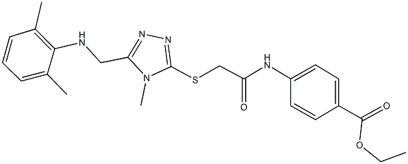 ethyl 4-{[({5-[(2,6-dimethylanilino)methyl]-4-methyl-4H-1,2,4-triazol-3-yl}sulfanyl)acetyl]amino}benzoate Struktur