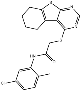 N-(5-chloro-2-methylphenyl)-2-(5,6,7,8-tetrahydro[1]benzothieno[2,3-d]pyrimidin-4-ylsulfanyl)acetamide Struktur