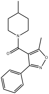 4-methyl-1-[(5-methyl-3-phenyl-4-isoxazolyl)carbonyl]piperidine Struktur