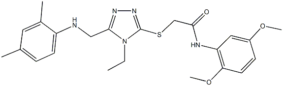 N-(2,5-dimethoxyphenyl)-2-({5-[(2,4-dimethylanilino)methyl]-4-ethyl-4H-1,2,4-triazol-3-yl}sulfanyl)acetamide Struktur