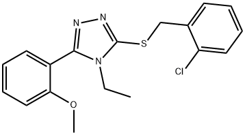 3-[(2-chlorobenzyl)sulfanyl]-4-ethyl-5-(2-methoxyphenyl)-4H-1,2,4-triazole Struktur