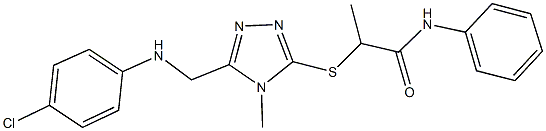 2-[(5-{[(4-chlorophenyl)amino]methyl}-4-methyl-4H-1,2,4-triazol-3-yl)sulfanyl]-N-phenylpropanamide Struktur