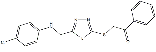 2-[(5-{[(4-chlorophenyl)amino]methyl}-4-methyl-4H-1,2,4-triazol-3-yl)sulfanyl]-1-phenylethanone Struktur