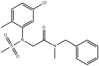 N-benzyl-2-[5-chloro-2-methyl(methylsulfonyl)anilino]-N-methylacetamide Struktur