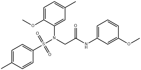 2-{2-methoxy-5-methyl[(4-methylphenyl)sulfonyl]anilino}-N-(3-methoxyphenyl)acetamide Struktur