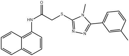 2-{[4-methyl-5-(3-methylphenyl)-4H-1,2,4-triazol-3-yl]sulfanyl}-N-(1-naphthyl)acetamide Struktur