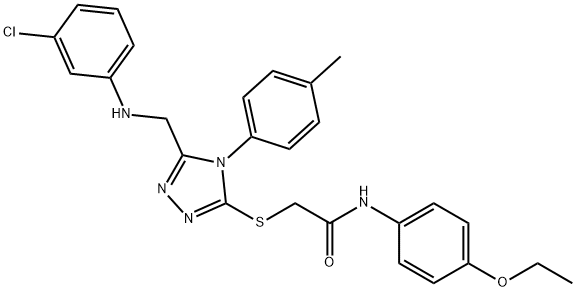 2-{[5-[(3-chloroanilino)methyl]-4-(4-methylphenyl)-4H-1,2,4-triazol-3-yl]sulfanyl}-N-(4-ethoxyphenyl)acetamide Struktur