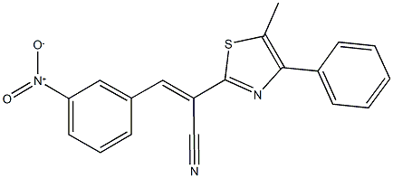 3-{3-nitrophenyl}-2-(5-methyl-4-phenyl-1,3-thiazol-2-yl)acrylonitrile Struktur