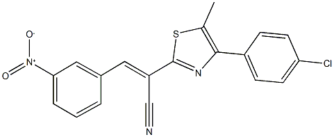 2-[4-(4-chlorophenyl)-5-methyl-1,3-thiazol-2-yl]-3-{3-nitrophenyl}acrylonitrile Struktur