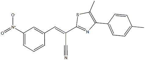 3-{3-nitrophenyl}-2-[5-methyl-4-(4-methylphenyl)-1,3-thiazol-2-yl]acrylonitrile Struktur