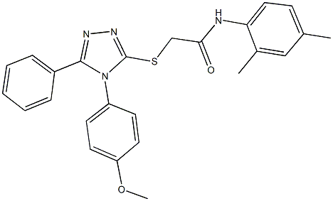 N-(2,4-dimethylphenyl)-2-{[4-(4-methoxyphenyl)-5-phenyl-4H-1,2,4-triazol-3-yl]sulfanyl}acetamide Struktur