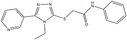 2-[(4-ethyl-5-pyridin-3-yl-4H-1,2,4-triazol-3-yl)sulfanyl]-N-phenylacetamide Struktur