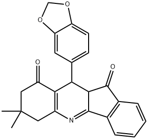 10-(1,3-benzodioxol-5-yl)-7,7-dimethyl-7,8,10,10a-tetrahydro-6H-indeno[1,2-b]quinoline-9,11-dione Struktur