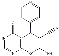 7-amino-4-oxo-5-(4-pyridinyl)-3,5-dihydro-4H-pyrano[2,3-d]pyrimidine-6-carbonitrile Struktur