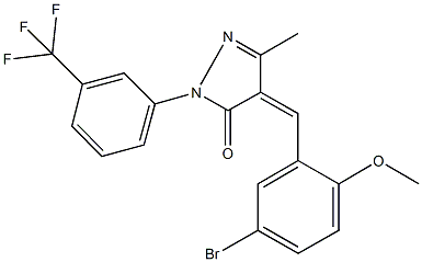 4-(5-bromo-2-methoxybenzylidene)-5-methyl-2-[3-(trifluoromethyl)phenyl]-2,4-dihydro-3H-pyrazol-3-one Struktur