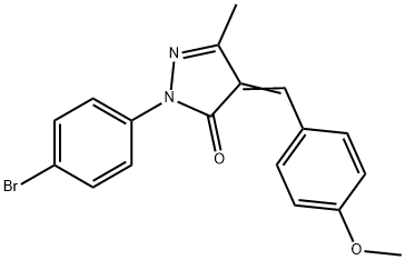 2-(4-bromophenyl)-4-(4-methoxybenzylidene)-5-methyl-2,4-dihydro-3H-pyrazol-3-one Struktur