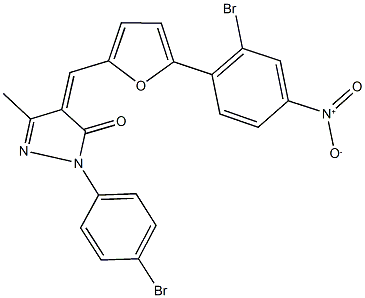 4-[(5-{2-bromo-4-nitrophenyl}-2-furyl)methylene]-2-(4-bromophenyl)-5-methyl-2,4-dihydro-3H-pyrazol-3-one Struktur