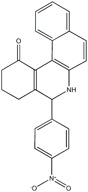 5-{4-nitrophenyl}-3,4,5,6-tetrahydrobenzo[a]phenanthridin-1(2H)-one Struktur