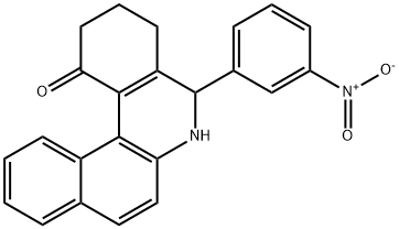 5-{3-nitrophenyl}-3,4,5,6-tetrahydrobenzo[a]phenanthridin-1(2H)-one Struktur