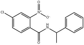 4-chloro-2-nitro-N-(1-phenylethyl)benzamide Struktur