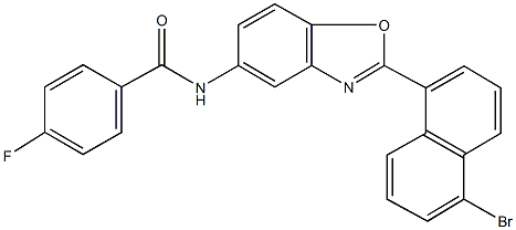 N-[2-(5-bromo-1-naphthyl)-1,3-benzoxazol-5-yl]-4-fluorobenzamide Struktur