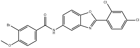 3-bromo-N-[2-(2,4-dichlorophenyl)-1,3-benzoxazol-5-yl]-4-methoxybenzamide Struktur