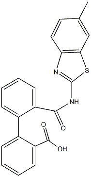 2'-{[(6-methyl-1,3-benzothiazol-2-yl)amino]carbonyl}[1,1'-biphenyl]-2-carboxylic acid Struktur