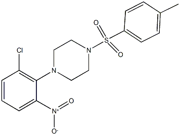 1-{2-chloro-6-nitrophenyl}-4-[(4-methylphenyl)sulfonyl]piperazine Struktur